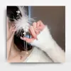 Backs kolczyki Koreański projekt mody Pióro Perła Perła dla damskich klipów dousznych bez uszy Spersonalizowana odzież uszyła temperament