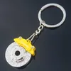 Keychains remschijf pomp sleutelhanger ringen sleutelhanger keyfob metaal chroom gepolijst gunmetal zwart