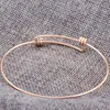 Bangle Rose Gold Color Fashion Jewelry Wiring Bracelet For Ani Luck Expandable Bangles Bracelets DIY Charm