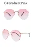 Lunettes de soleil sans cadre Gradient Ocean Diamond Trimmed Women's Polygonal Gafas De SolSunglasses