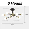 Creative Metal Ceiling Lamp Semi-Flush Mount Moderate Luxury Light Hotel Cafe Bar Living Dinning Bedroom Gold and Black Lighting