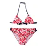 One Pieces Summer Children Swimsuit Apple Red Bikini Kids Girls Fashion Fashion Swimwwear Set Tenfit L107