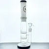 Nieuwe Opal Bong Glazen rookpijp glazen waterpijp, bladlogo Dubbele laag honingraat PERC, 12 inch hoog (GB-200)