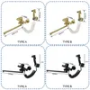 Kitchen Faucets In-Wall Brushed Gold Extra Long Spout Sink Faucet Black Cold Double Hole Washbasin Mixer Water Tap Stainless Steel