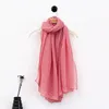 Kvinnors bomullslinne halsdukar 180*78 cm tunna damer Monokrome halsdukar Spring Autumn Solid Color Classic Shawls Silk Scarf