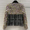 Kvinnorjackor Kvinnor Weave Tweed Jacket Högkvalitativ berömd internationell designer Casual Coats Vintage Fashion Outwears