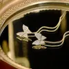Brincos de argolas Temperamento coreano Luxo requintado borracha de borboleta para mulheres todos combinam