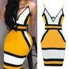 Casual Kleider Sommer Sexy Clubwear Kleid Elegante Frauen Vestidos Patchwork Knie Länge Roben Weibliche Glänzende Outfits Ärmel Sling 2023