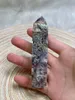 Figurine decorative Cristallo naturale Aura Sphalerite Tower Healing Stone Torri druzy scolpite per la decorazione