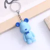 Keychains 2023 Nordic Bow Tie Bear Keychain Creative Cute Key Pendant Car Ring Par Bag Ornament Partihandel