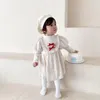 Girl Dresses Toddler Girls Long Sleeve Dress Autumn Elegant White For Birthday Party 1 2 3 Years Old Children Kids Outfit Vestido