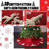 Christmas Decorations Knitting Tree Skirt Carpet Faux Fur Snowy Red Plush Mat Blanket Merry Party