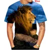 Męskie koszule 2023 Modna męska drukarnia Lion T-Shirt Animal Fire Fire Cool Men Personalność