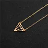 Pendanthalsband 10 Geometriska ihåliga mutterkotte Pastill charm halsband platt polygon triangel form damer romb