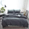 Ensembles de literie Simple pur coton ponçage quatre pièces feuille housse de couette ensemble artistique romantique Conjunto De Cama lit meubles