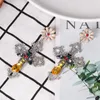 Orecchini pendenti Boho Barocco Croce Goccia per le donne Grande dichiarazione di cristallo Gioielli di lusso Brincos Strass Bijoux Tendenza 2023