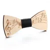 Bow Ties Fashion Mens Gifts Wood Bowtie Men slipsar Musik Rhinestone