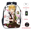 Backpack os sete pecados capitais Nanatsu No Taizai USB Charge School Bags Students