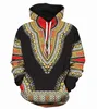 Herrtröjor män afrikansk dashiki hoodie traditionell 3d mönster pullover kvinnor hiphop kläder färgglad etnisk tröja