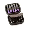 Caixas de armazenamento BIN OLEMENTE ÓLEOS ESSENCIAIS Bolsa de garrafa 10 Slots Case protege rolos viagens Organizador transportador roxo/preto HoldStorage Binsstora