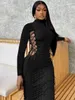 Casual Dresses Dulzura Autumn Ruched Sexy Y2K Clothes Lace Up Hollow Out Long Sleeve Bodycon Midi Dresses For Women 2022 Club Party Birthday T230210