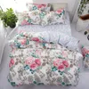 Set di biancheria da letto Set di fiori per la casa 3/4 pezzi di biancheria da letto Copripiumino estivo Elegante lenzuolo pastorale con decorazioni per matrimoni