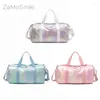 Duffel Bags Gradient Color Travel Bag Women's Short-distance Waterproof Folding Luggage Portable Shoulder Fitness