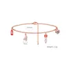 Bangle Bracelets For Women Korean Beads Kpop Love Pendant Bracelet Peach Heart Female Zircon JewelryBangle