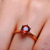 Pierłdy ślubne Vintage Fioletowe Rose Rose Red Crystal One Pierścień Złoty kolor zaręczynowy Carmel Cricon Emalid dla kobiet