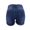Jeans Shorts de verão novo europeu American Classic Blue rolled Denim D9004