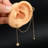Stud Earrings 1Pc Stainless Steel Star Heart Earring For Women Chain Tassel Design Gold Silver Color Dangle Trend Female Jewelry