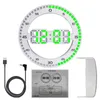 Relógios de parede Temperatura do relógio para sala de estar decoração 3D Digital Circular Luminous Silent Alarm com calendário relógio Clwall