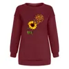 Damen-Kapuzenpullover, Sweatshirts, modisch, für Damen, lässig, bedruckt, Rundhalspullover, lockerer Damen-Herbstpullover, Blumenmuster, lange Ärmel