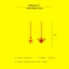 Dingle örhängen ljuskrona guldfärg söt kristallblomma bi örhänge för kvinnor tjej gåva simulerad pärla dropp koreansk stil juvelryd