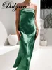 Abiti casual Dulzura 2022 Summer Women Satin Sexy Y2K Panno senza maniche Backless Hollow Out Bodycon Tube Midi Dress Abiti Club Evening Party T230210