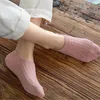 Women Socks 5 Pars Boat Summer Mujer Silicone Non-Slip Chaussette Ankle Low Female Cotton Show Breatble Invisible Sock