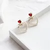 Pearl Earrings for Women Hollow Heart Pendants Personality Hanging earrings boucle oreille femme