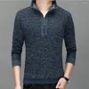 Heren truien mannen gebreide pullover los bewaard warm winddicht ontspannen fleeced fleeced lined trui base top