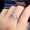 Clusterringen Natuurlijke lavendel Amethist Ring Love Women's Luxury Fashion Jewelry S925 Sterling Silver Autumn Engagement