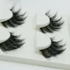 Falska ögonfransar 3D Multi-Layer Imitation Mink Eyelash Importerat premiumfiber hår naturlig tät bomullslinje