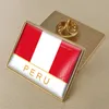 Broche con forma de gota de resina de cristal de la bandera nacional de Perú, insignias de bandera de todos los países del mundo