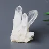 Figurines décoratives Grappe de cristaux de quartz cristallin blanc naturel Spécimen minéral Traitement de forme irrégulière Reiki Point d'origine Accueil D