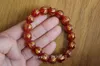 Strand Beaded Strands Tibetan Red Onyx Mantras 12mm Beads Woman Bracelets Ethnic Jewelry Om Mani Padme Hum Adjustable Girls BraceletBeaded