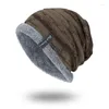 Bérets Chapeau d'hiver hommes bonnets pour casquettes moelleux épais Kalpak extérieur chaud mâle hommes unisexe Skullies Bonnet Homme Hiver