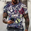 Men's T Shirts Oil Painting Figure 3D Printing T-shirt Men's Short-sleeved Hip-hop Fashion Professional Wear Plus Size Clothing