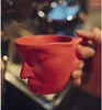 Tasses soucoupes 260ml tasse de réflexion tasse forme de visage porcelaine céramique modèle café cuisine Bar fournitures de noël cadeaux de mariage