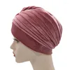 Abbigliamento etnico Trendy Rose Flower Turban Bonnet per le donne Velluto Hijab Caps Foulard musulmano Testa femminile avvolge Cappello africano