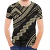 남성용 T 셔츠 PO 스타일 폴리네시아 부족 디자인 인쇄 하와이 여름 스포츠 슬림 셔츠 럭셔리 남자 짧은 슬리브 티셔츠