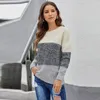 Kobiety swetry Cyiexi ciepłe dzianiny swetr SWEATER Kobiety kolorowy blok siatkowy teksturę o długim rękawie Kobieta swobodna krótka odmiana xlwome