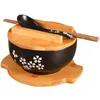 Ciotole Ramen giapponese Ciotola Noodle Cucina con coperchio Stoviglie Contenitore per zuppa di insalata in ceramica Stoviglie